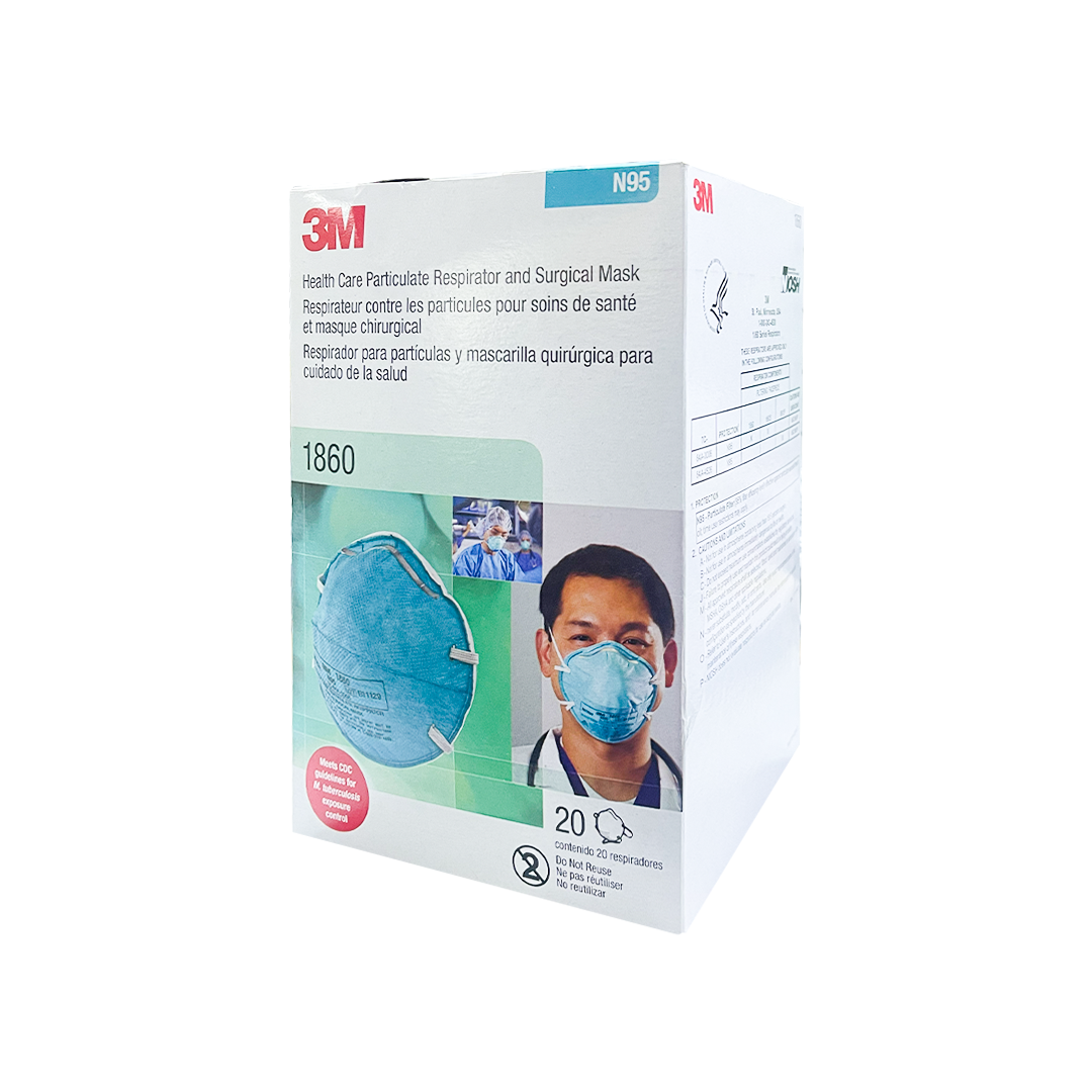 Respirador Desechable Médico para Partículas NIOSH N95 1860 3M (Pieza) Azul 70070612364 … - 2